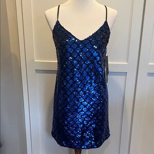 Lulu's Blue Sequin Mini Dress Size XS